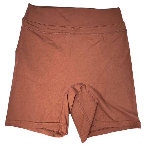 TomTiger Tom Tiger Yoga Shorts Tummy Control High Waist Brown Size Small - Picture 1 of 3